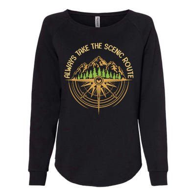 Always Take The Scenic Route Womens California Wash Sweatshirt