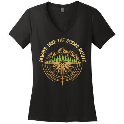 Always Take The Scenic Route Women's V-Neck T-Shirt