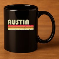 Austin Tx Texas Funny City Home Roots Gift Retro 70s 80s 11oz C Handle Ceramic Mug
