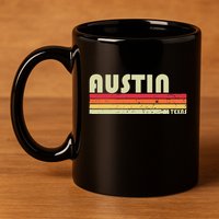 Austin Tx Texas Funny City Home Roots Gift Retro 70s 80s 11oz C Handle Ceramic Mug