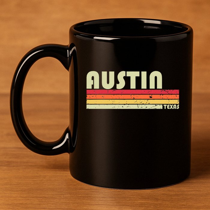 Austin Tx Texas Funny City Home Roots Gift Retro 70s 80s 11oz C Handle Ceramic Mug
