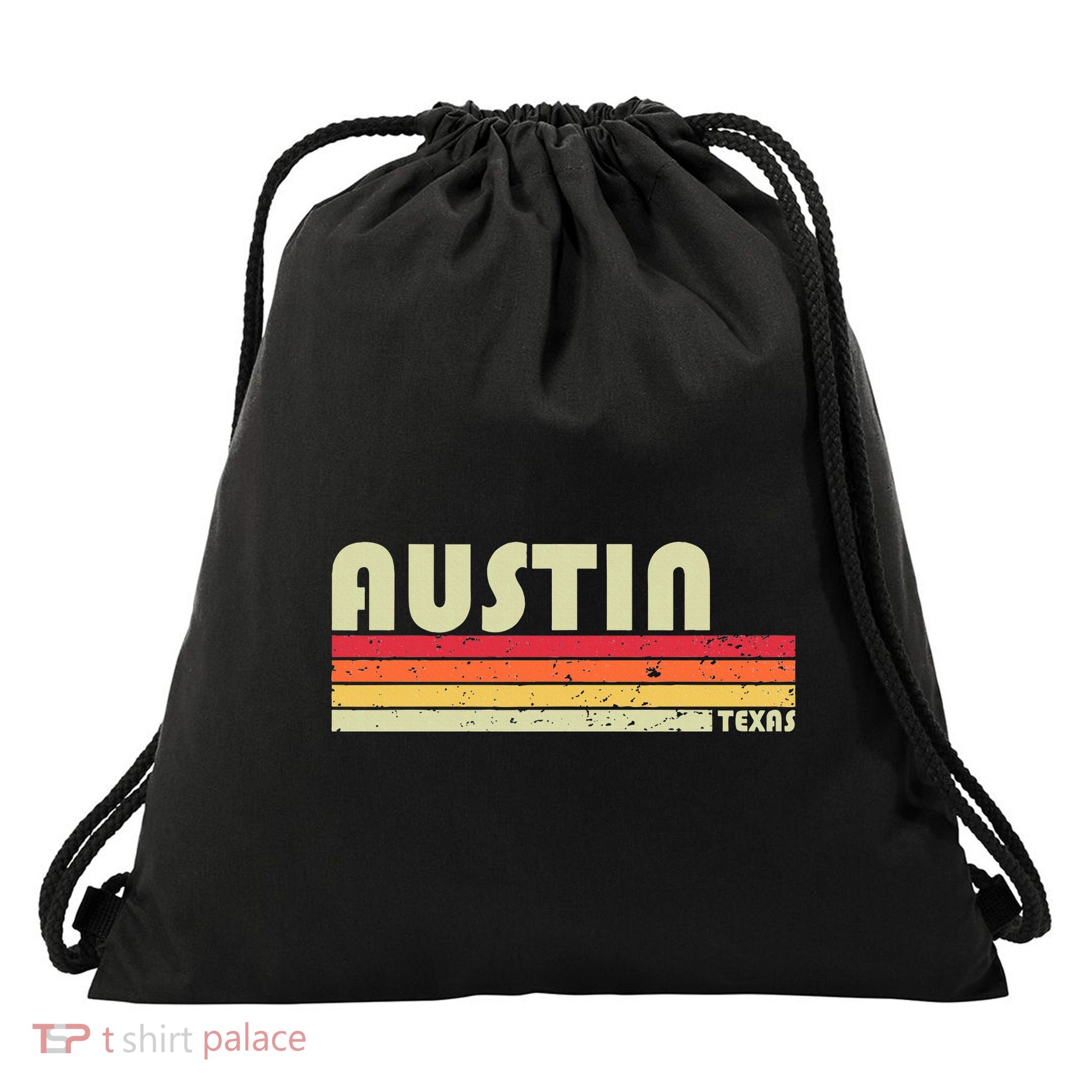 Austin Tx Texas Funny City Home Roots Gift Retro 70s 80s Drawstring Bag