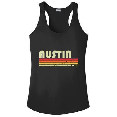 Austin Tx Texas Funny City Home Roots Gift Retro 70s 80s Ladies PosiCharge Competitor Racerback Tank