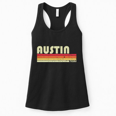 Austin Tx Texas Funny City Home Roots Gift Retro 70s 80s Womens Tank Top