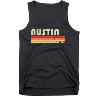 Austin Tx Texas Funny City Home Roots Gift Retro 70s 80s Tank Top