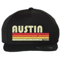 Austin Tx Texas Funny City Home Roots Gift Retro 70s 80s Wool Snapback Cap