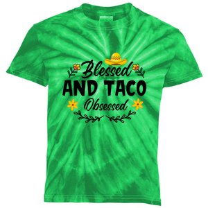 Cinco De Mayo Blessed Taco Obsessed Boys Kids Women Men Kids Tie-Dye T-Shirt