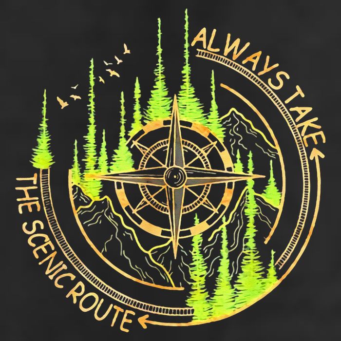 Always Take The Scenic Route Funny Adventure Hiking Camping Adult Drive Performance Visor