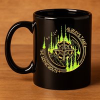 Always Take The Scenic Route Funny Adventure Hiking Camping 11oz C Handle Ceramic Mug