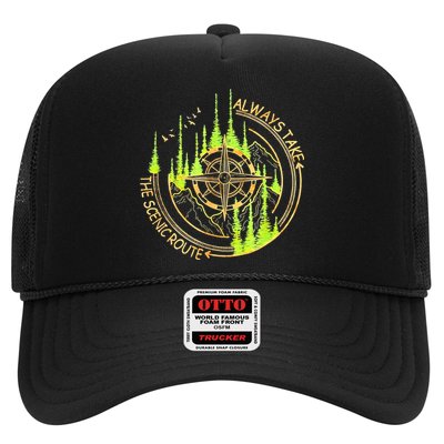 Always Take The Scenic Route Funny Adventure Hiking Camping Trucker Hat
