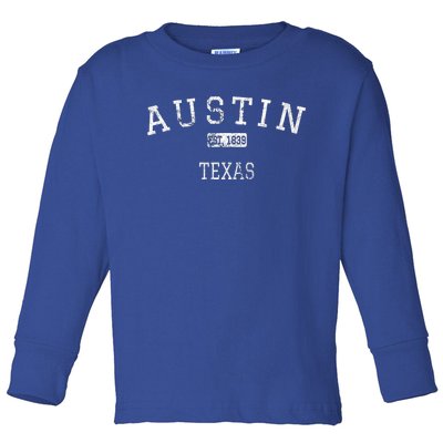 Austin Texas Tx Vintage Toddler Long Sleeve Shirt