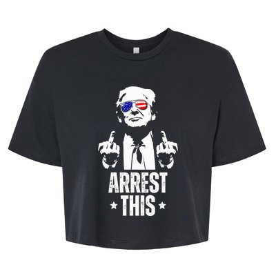 Arrest This Trump Fingers Pro Trump 2024 Rally Shoot Pa Bella+Canvas Jersey Crop Tee