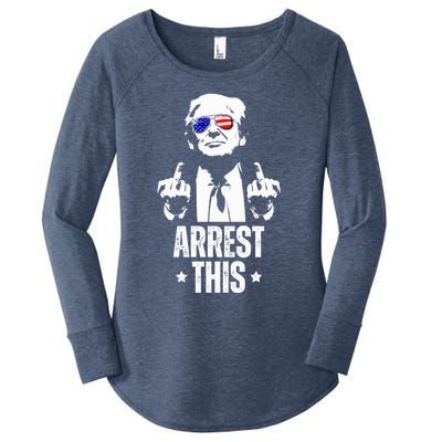 Arrest This Trump Fingers Pro Trump 2024 Rally Shoot Pa Women's Perfect Tri Tunic Long Sleeve Shirt