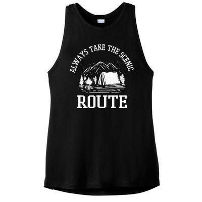 Always Take The Scenic Route Ladies PosiCharge Tri-Blend Wicking Tank