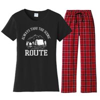 Always Take The Scenic Route Women's Flannel Pajama Set