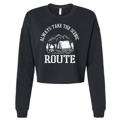 Always Take The Scenic Route Cropped Pullover Crew