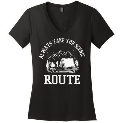 Always Take The Scenic Route Women's V-Neck T-Shirt