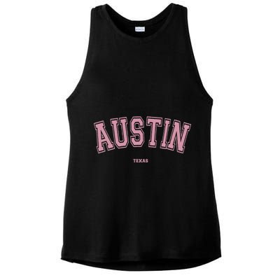 Austin Texas Tx Varsity Style On Austin Ladies PosiCharge Tri-Blend Wicking Tank