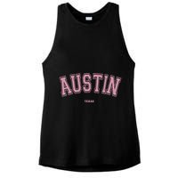 Austin Texas Tx Varsity Style On Austin Ladies PosiCharge Tri-Blend Wicking Tank