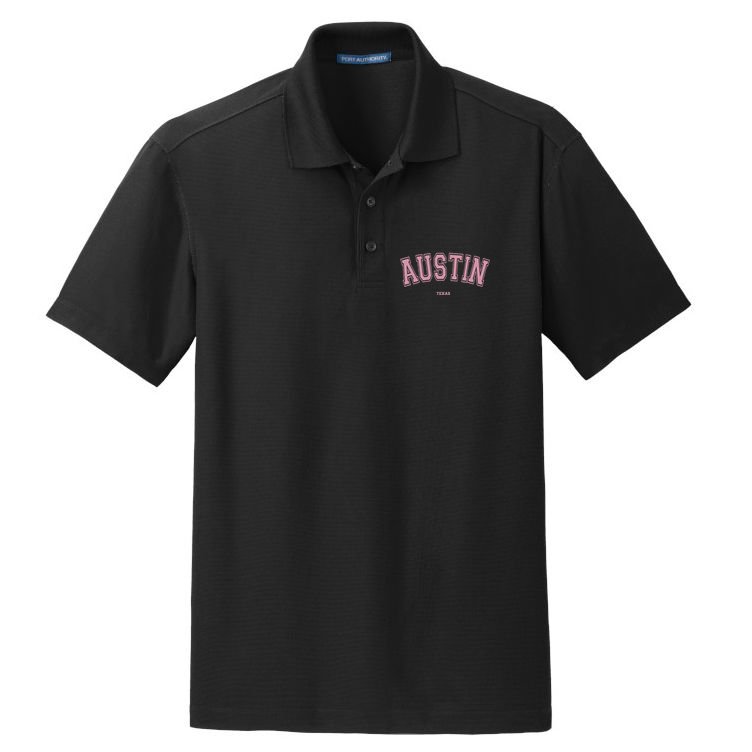Austin Texas Tx Varsity Style On Austin Dry Zone Grid Polo