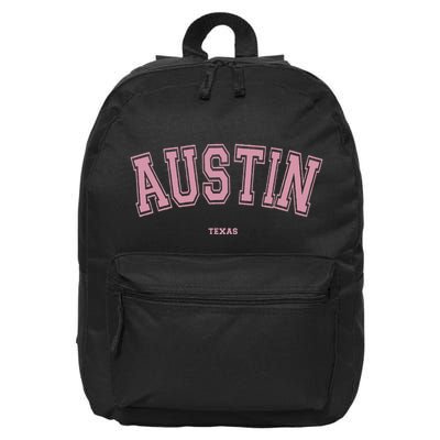 Austin Texas Tx Varsity Style On Austin 16 in Basic Backpack