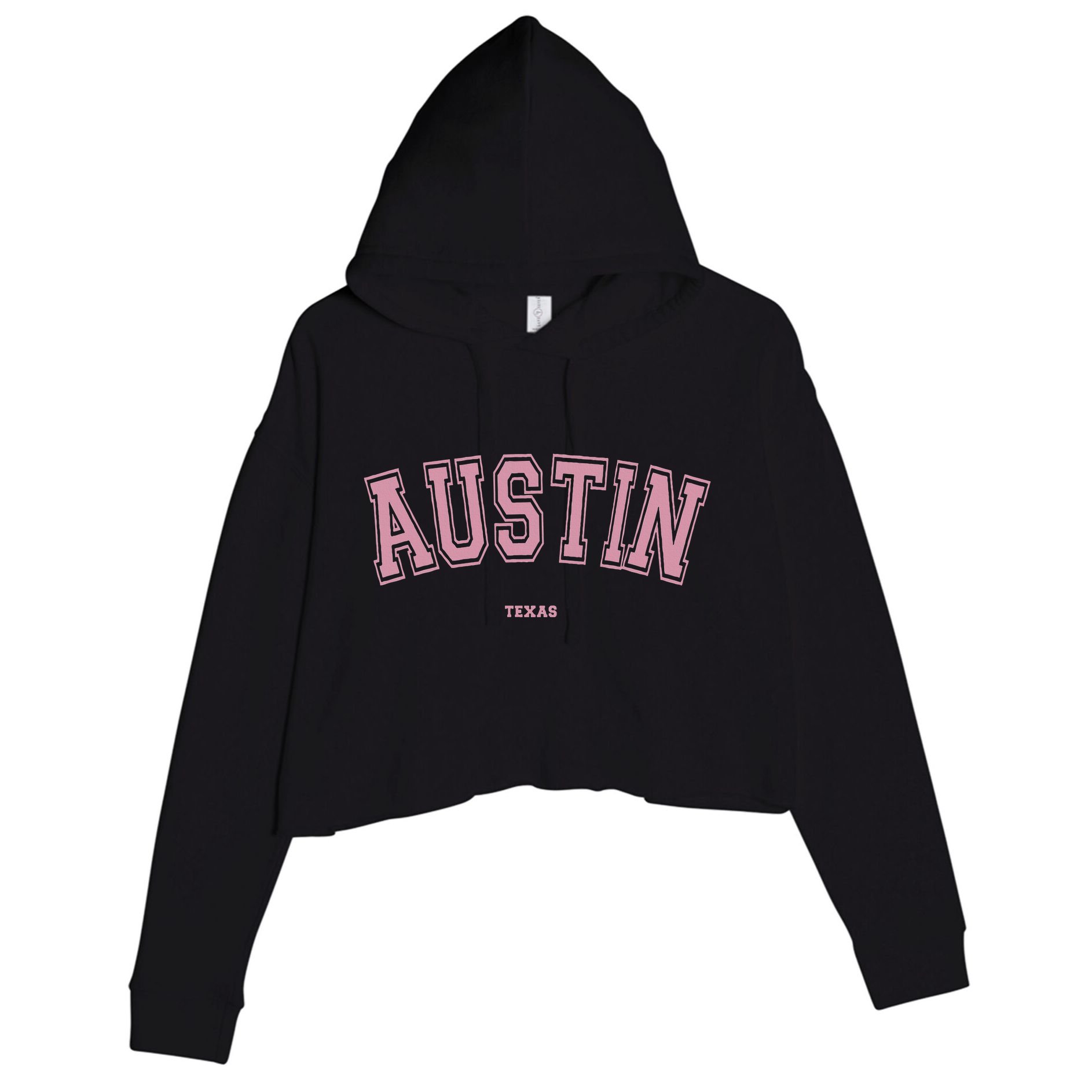 Austin Texas Tx Varsity Style On Austin Crop Fleece Hoodie
