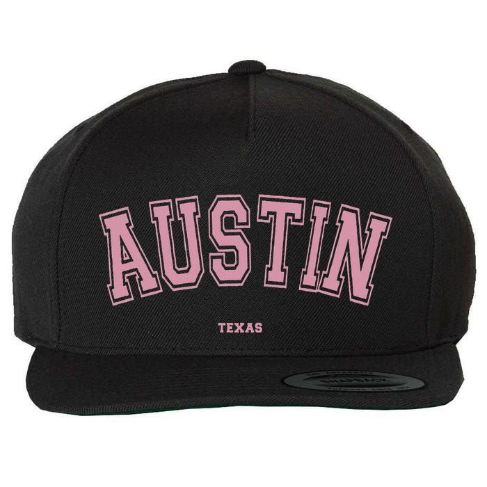 Austin Texas Tx Varsity Style On Austin Wool Snapback Cap