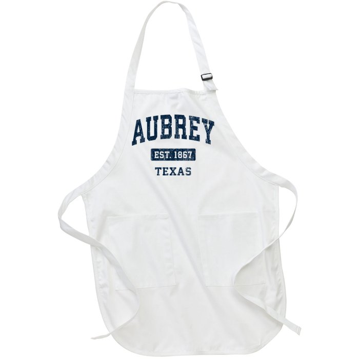 Aubrey Texas Tx Vintage Sports Established Full-Length Apron With Pockets