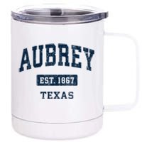 Aubrey Texas Tx Vintage Sports Established 12 oz Stainless Steel Tumbler Cup