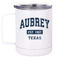 Aubrey Texas Tx Vintage Sports Established 12 oz Stainless Steel Tumbler Cup