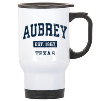 Aubrey Texas Tx Vintage Sports Established Stainless Steel Travel Mug