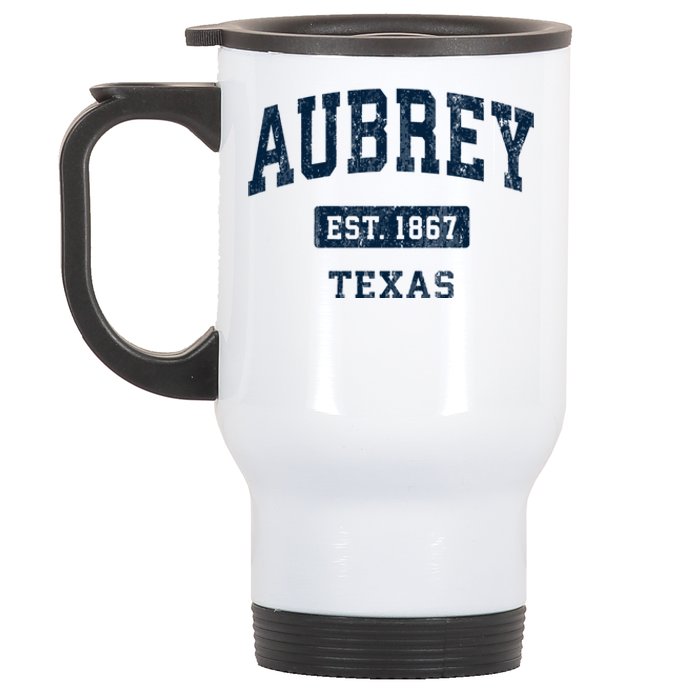 Aubrey Texas Tx Vintage Sports Established Stainless Steel Travel Mug