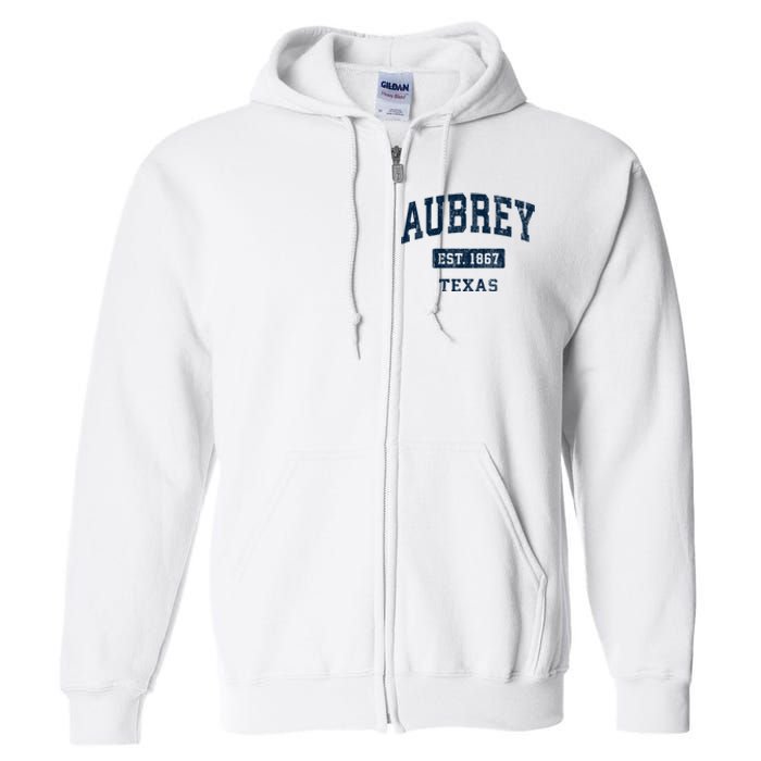 Aubrey Texas Tx Vintage Sports Established Full Zip Hoodie