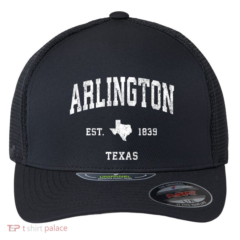 Arlington Texas Tx Vintage Athletic Flexfit Unipanel Trucker Cap