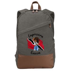 Afro Trinidad Tobago Capricorn Queen African Patriotic Flag Cute Gift Cotton Canvas Backpack