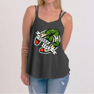 American Traditional Tattoo Horseshoe Four Leaf Clover Luck Women's Strappy Tank