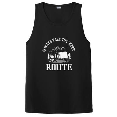 Always Take The Scenic Route Camping Gift PosiCharge Competitor Tank