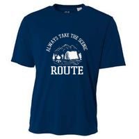 Always Take The Scenic Route Camping Gift Cooling Performance Crew T-Shirt