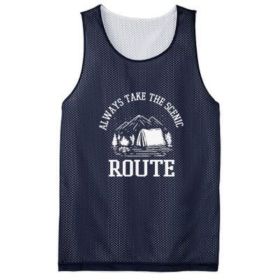 Always Take The Scenic Route Camping Gift Mesh Reversible Basketball Jersey Tank