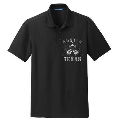 Austin Texas Travel Vintage Dry Zone Grid Polo