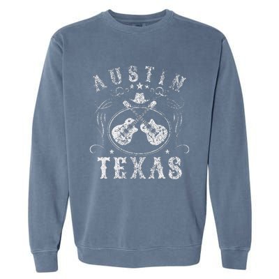 Austin Texas Travel Vintage Garment-Dyed Sweatshirt