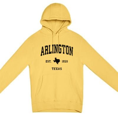 Arlington Texas Tx Vintage Athletic Established Sports Design Premium Pullover Hoodie