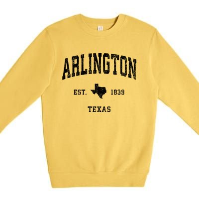 Arlington Texas Tx Vintage Athletic Established Sports Design Premium Crewneck Sweatshirt