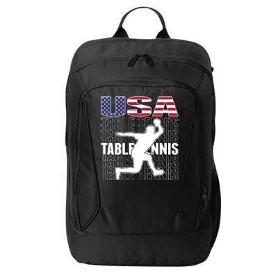 America Table Tennis Fans Jersey American Flag Ping Pong Art Premium City Backpack