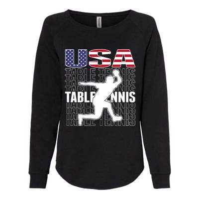 America Table Tennis Fans Jersey American Flag Ping Pong Art Premium Womens California Wash Sweatshirt