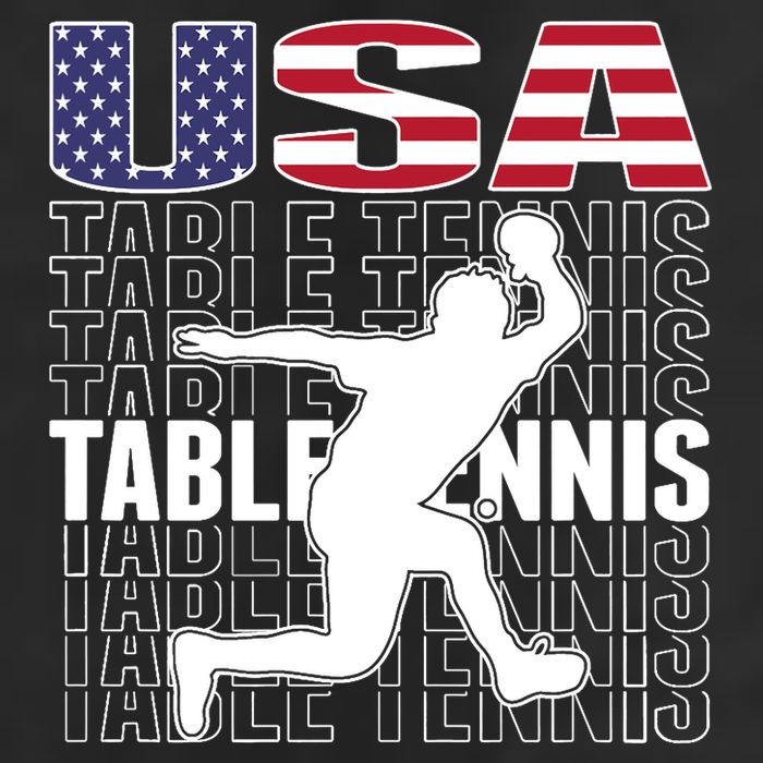 America Table Tennis Fans Jersey American Flag Ping Pong Art Premium Hat