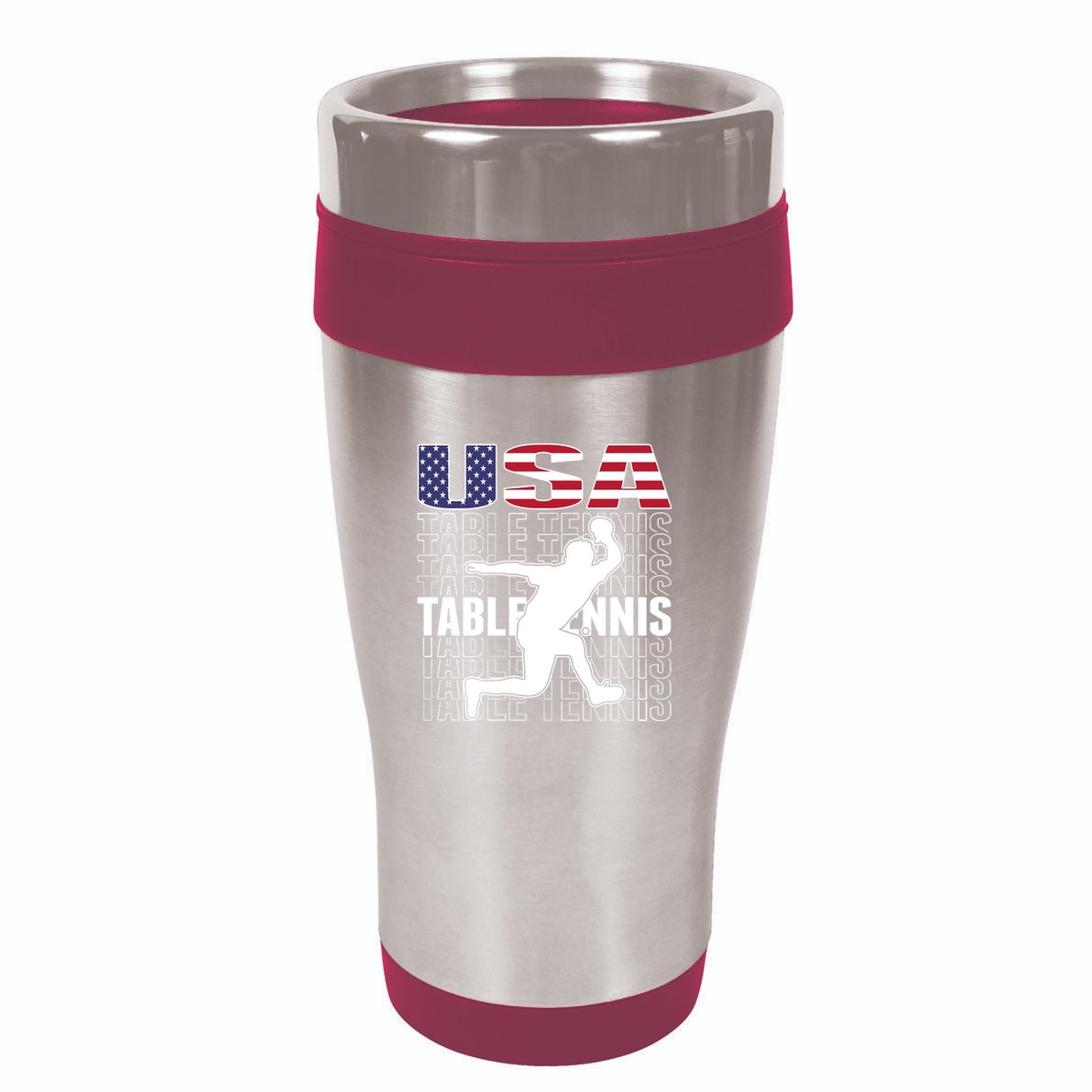 America Table Tennis Fans Jersey American Flag Ping Pong Art Premium 16oz Travel Tumbler