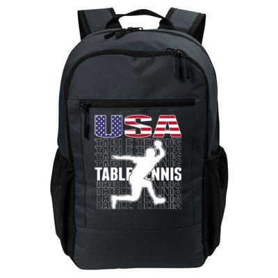 America Table Tennis Fans Jersey American Flag Ping Pong Art Premium Daily Commute Backpack