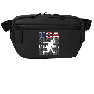 America Table Tennis Fans Jersey American Flag Ping Pong Art Premium Crossbody Pack