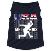 America Table Tennis Fans Jersey American Flag Ping Pong Art Premium Doggie Tank